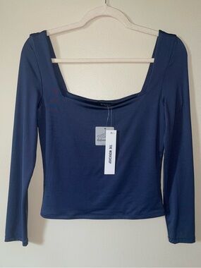Square Neck Long Sleeve Top